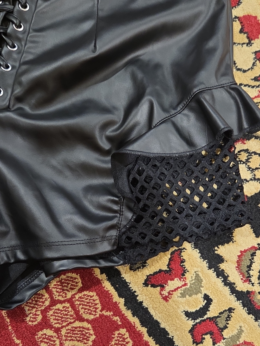 Spirit Black Faux Leather Shorts - Picture 2 of 5